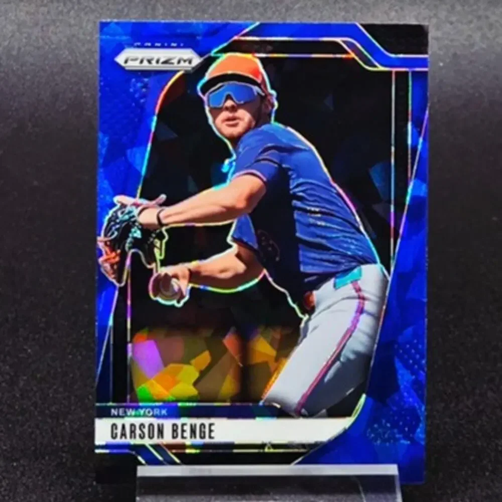 Carson Benge Blue Cracked Ice Prizm Liberty Foil RC Mets Top Prospect - Picture 2 of 5